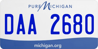 MI license plate DAA2680