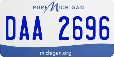 MI license plate DAA2696