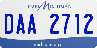 MI license plate DAA2712