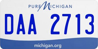 MI license plate DAA2713