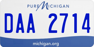 MI license plate DAA2714