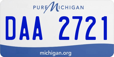MI license plate DAA2721