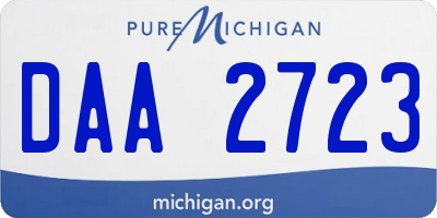 MI license plate DAA2723