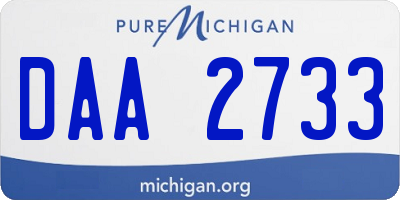 MI license plate DAA2733