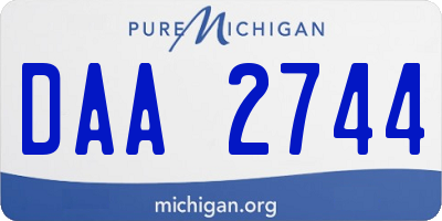 MI license plate DAA2744