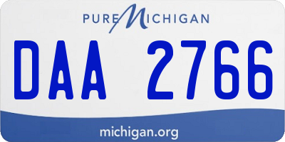 MI license plate DAA2766