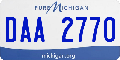 MI license plate DAA2770