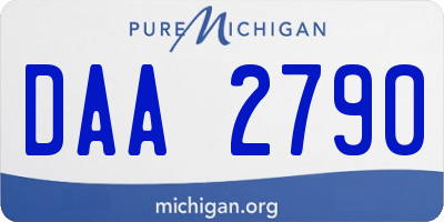 MI license plate DAA2790