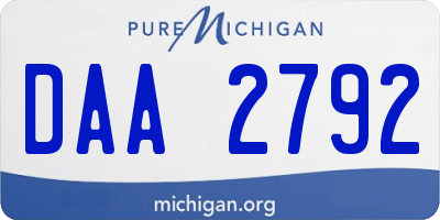MI license plate DAA2792