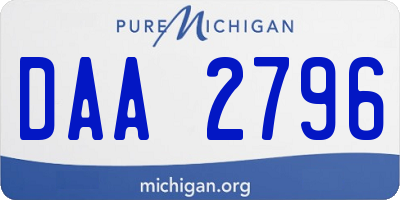 MI license plate DAA2796