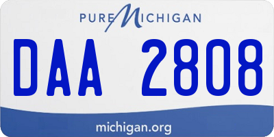 MI license plate DAA2808