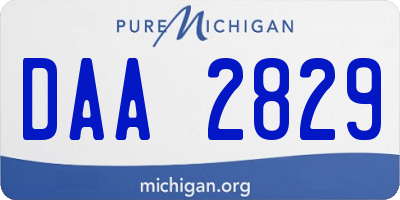 MI license plate DAA2829