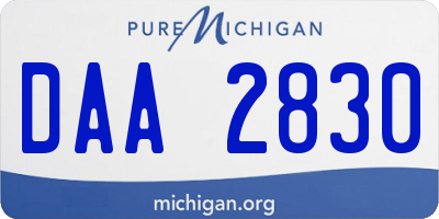 MI license plate DAA2830
