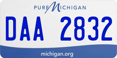 MI license plate DAA2832