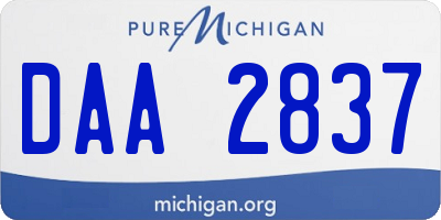 MI license plate DAA2837