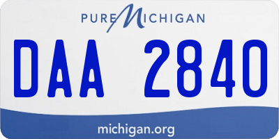 MI license plate DAA2840