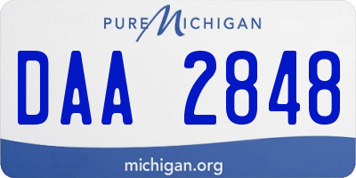 MI license plate DAA2848