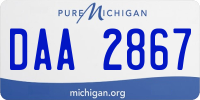 MI license plate DAA2867