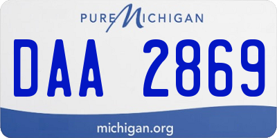 MI license plate DAA2869