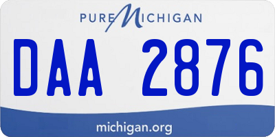 MI license plate DAA2876