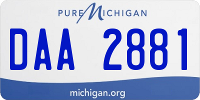 MI license plate DAA2881