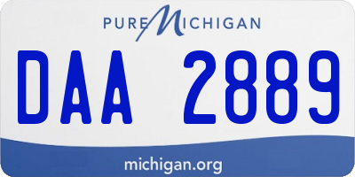 MI license plate DAA2889