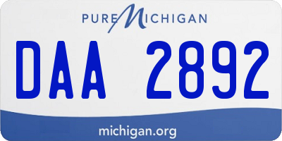 MI license plate DAA2892