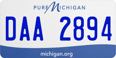 MI license plate DAA2894