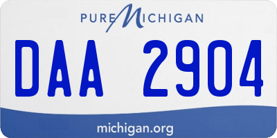 MI license plate DAA2904