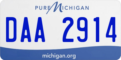 MI license plate DAA2914