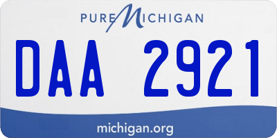 MI license plate DAA2921