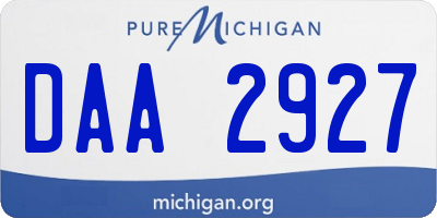 MI license plate DAA2927