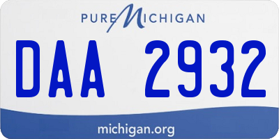 MI license plate DAA2932