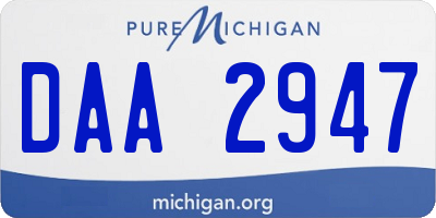 MI license plate DAA2947