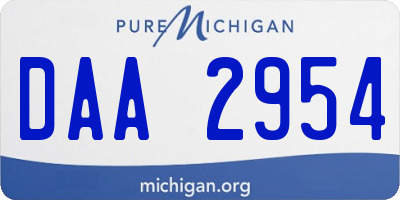 MI license plate DAA2954