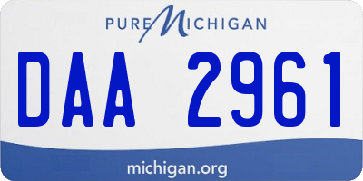 MI license plate DAA2961