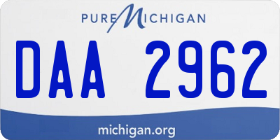 MI license plate DAA2962