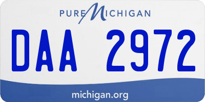 MI license plate DAA2972