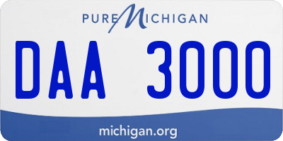 MI license plate DAA3000
