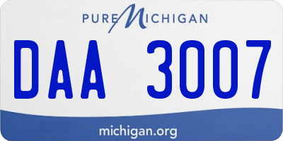 MI license plate DAA3007