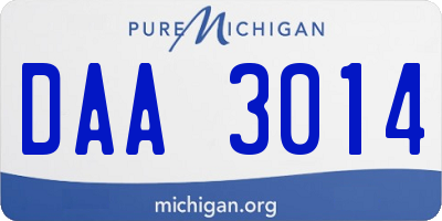 MI license plate DAA3014