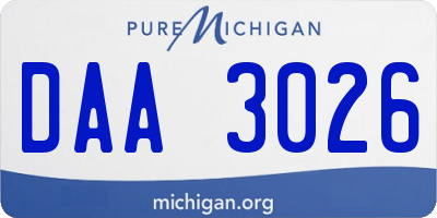MI license plate DAA3026