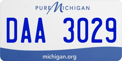 MI license plate DAA3029