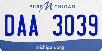 MI license plate DAA3039