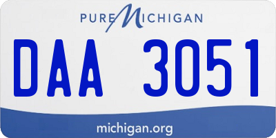 MI license plate DAA3051