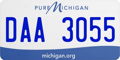 MI license plate DAA3055