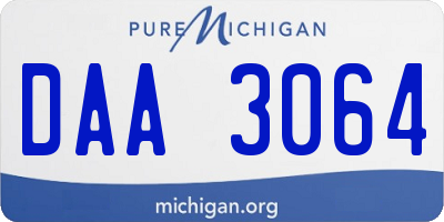 MI license plate DAA3064