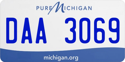 MI license plate DAA3069