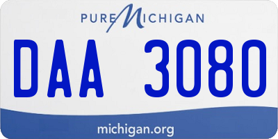 MI license plate DAA3080