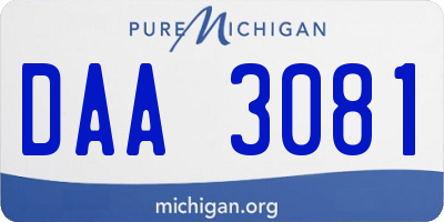 MI license plate DAA3081